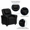 Flash Furniture Kids Recliner, 21-1/2" to 36-1/2" x 27", Upholstery Color: Black DG-ULT-KID-BK-GG